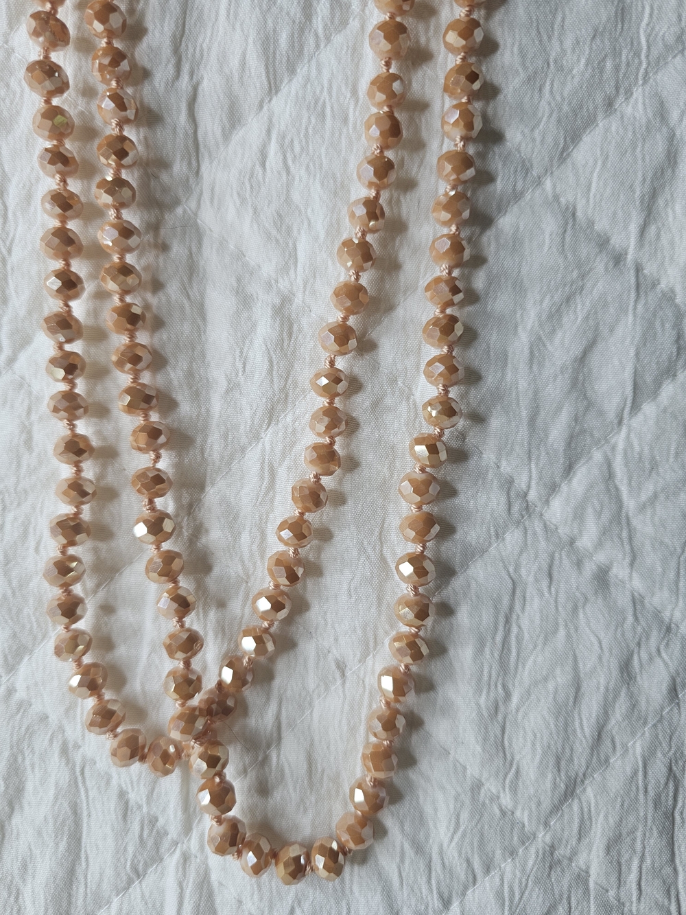 Southern Seoul Faceted Peach Glass Bead Necklace